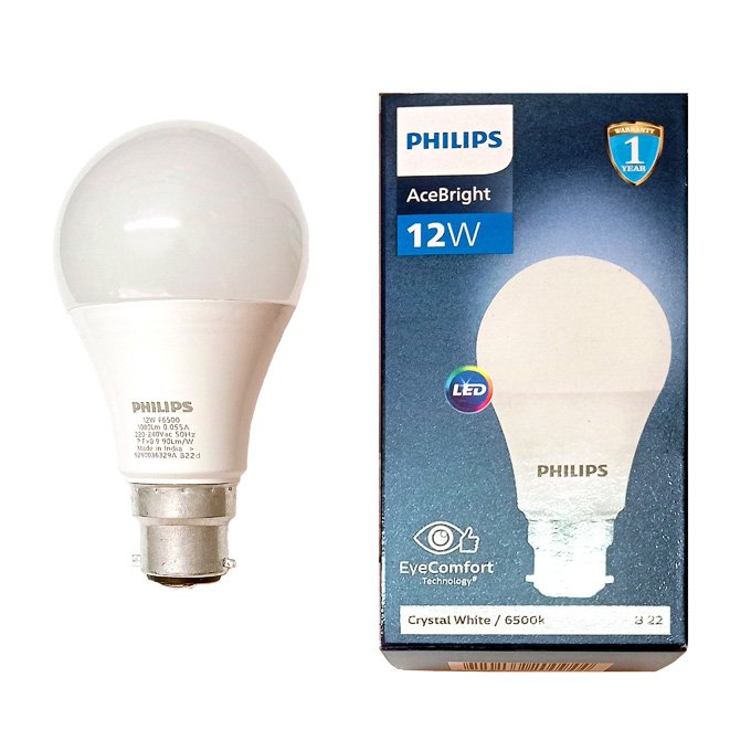 Philips Base B22 12-Watt LED Bulb (Pack of 1, White)