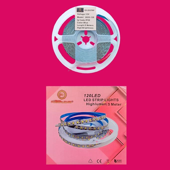 120 LED Strip Lights, 120 LEDs/M, Total 600 LEDs 16.4 ft 5M LED Light, Strip Tape Lights Super Bright