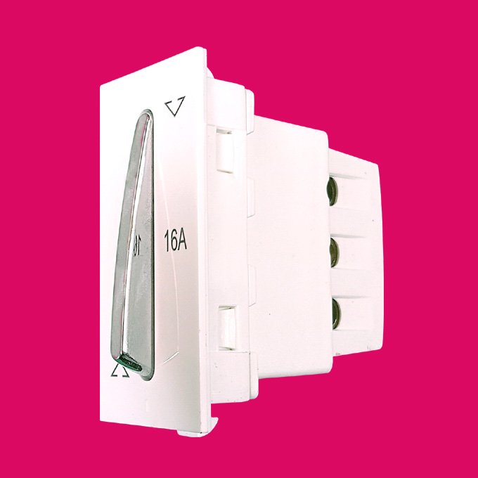 16A 2WAY MODULAR SWITCH Pritam Try Sleek White - Image 2