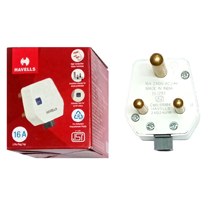 16A 3 Pin Top With Indicator Havells