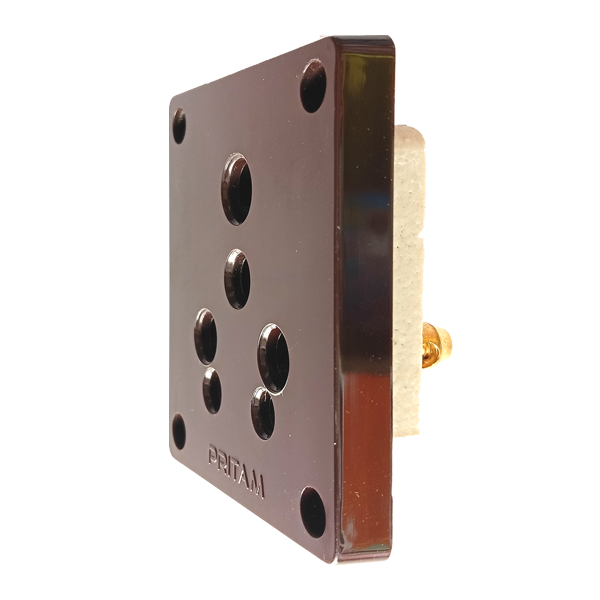 16A 1WAY Socket Pritam Alfa Brown (Pack of 1) - Image 2