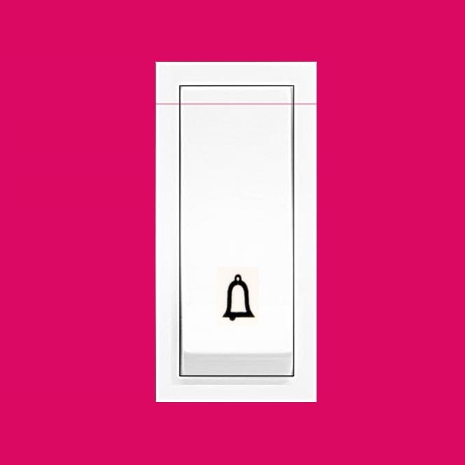 Bellpush Switch, Havells Crabtree 10A Moduler Curve Bell Switch (White)