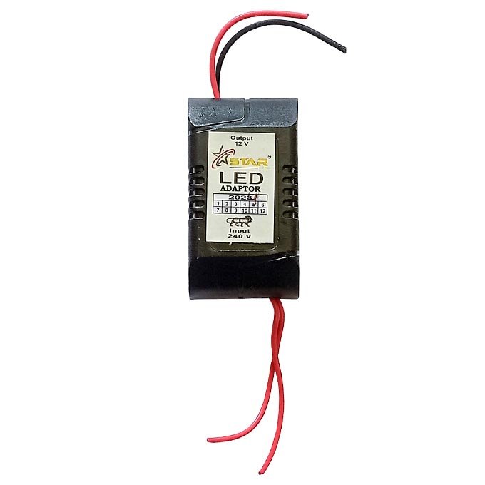 STAR 12v LED Strip Light Driver, 2Amp 12v LED Strip Adapter