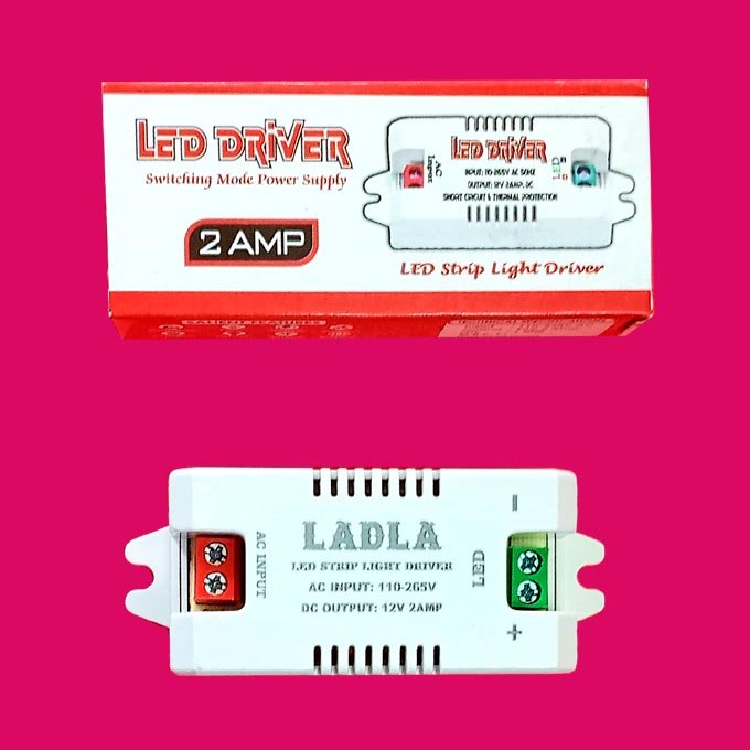 LADLA 12v LED Strip Light Driver, 2Amp 12v LED Strip Adapter - Image 2