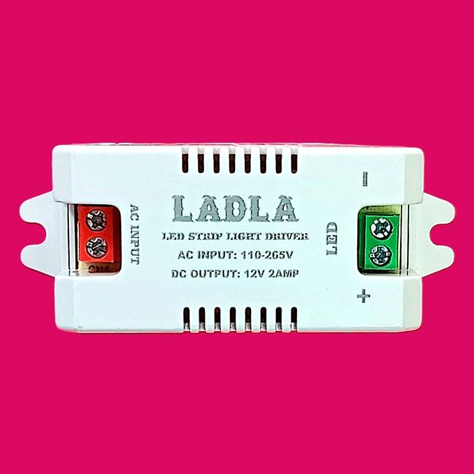 LADLA 12v LED Strip Light Driver, 2Amp 12v LED Strip Adapter