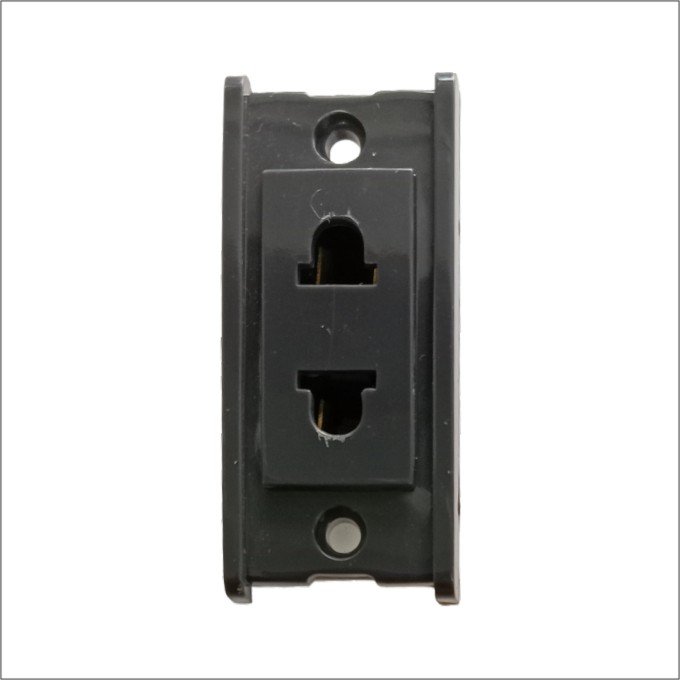 2 Pin Socket Pritam Color, Grey