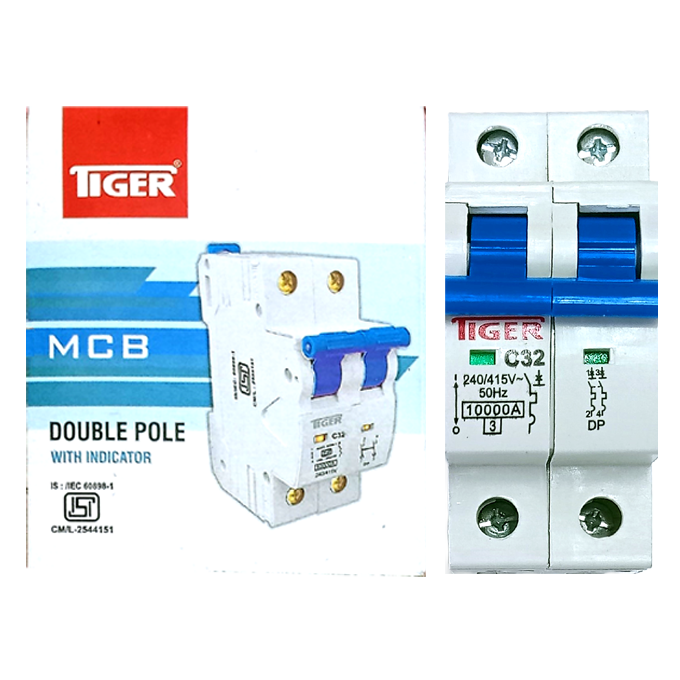 32A MCB DP Channel Type, Tiger