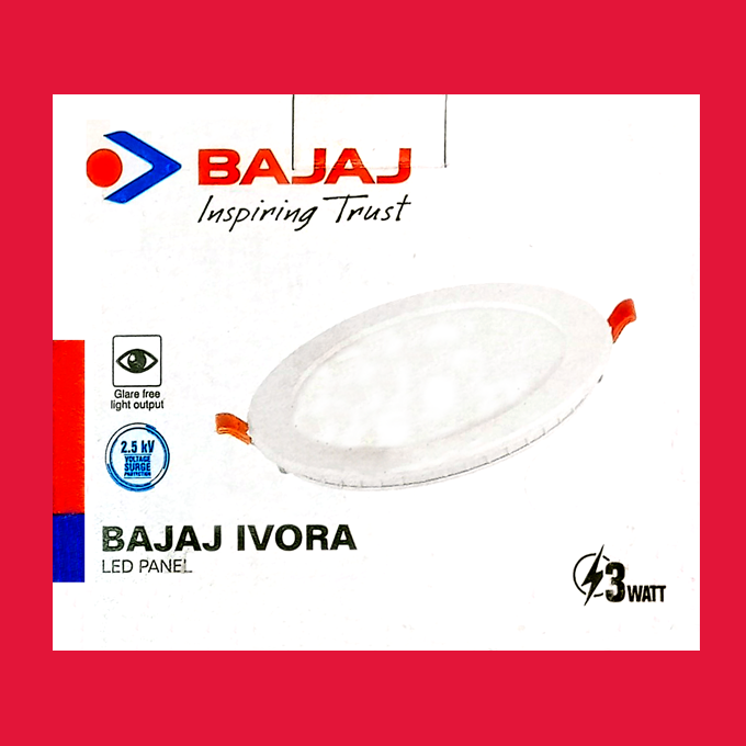 3W LED Panel Bajaj Ivora White HSN: 85395000