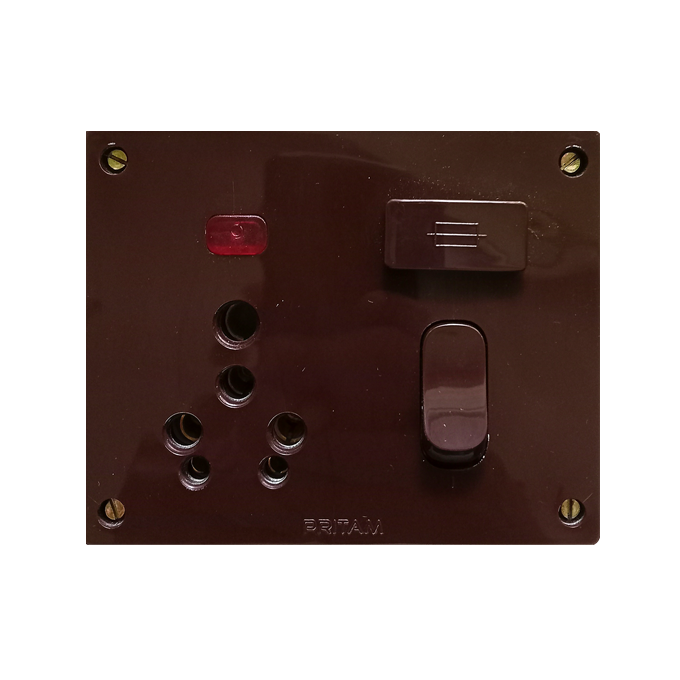 5 in 1 Combined Box PRITAM, 16 Amp, Brown HSN: 85371000