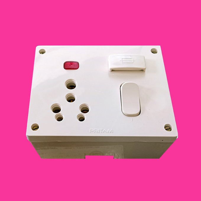 5 in 1 Combined Box PRITAM, 16 Amp, White HSN: 85371000