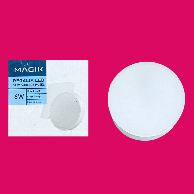 6W Slim Surface Panel Round, Magik, White HSN: 94054090