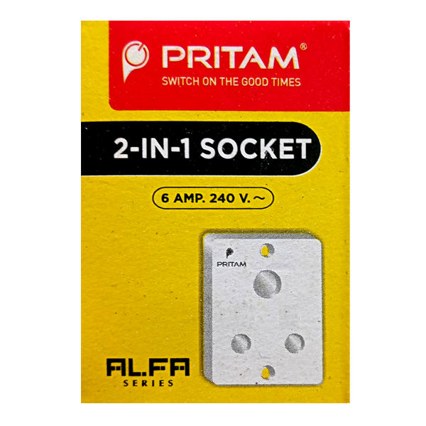 3 Pin Socket Plug Pritam 6A (Pack of 1) - Image 2