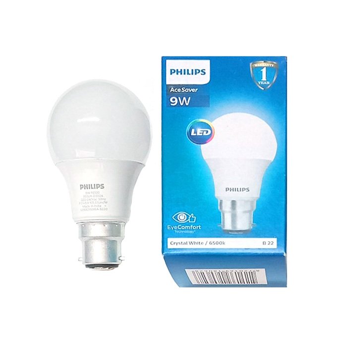 Philips Base B22 9-Watt LED Bulb (Pack of 1, White)