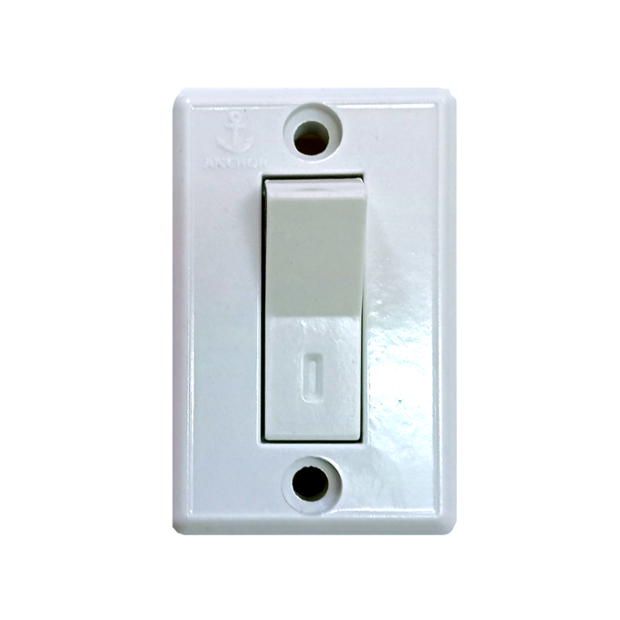 Box Switch Anchor Penta 6A Surface 1 Way Switch White