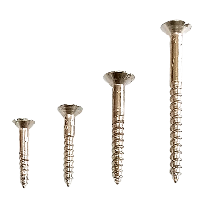 1.5" Wood Screws Nickel Flat Head