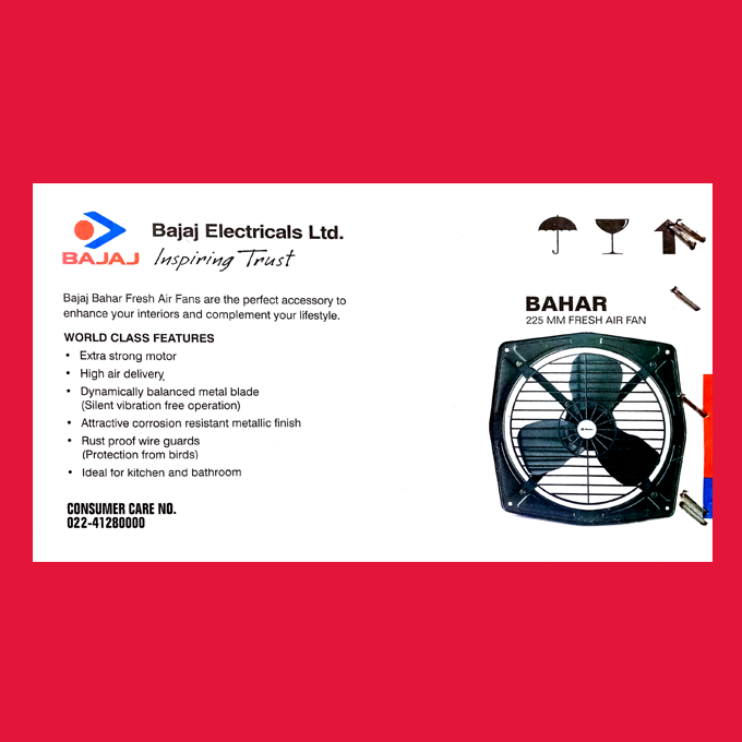 Exhaust Fan Bajaj Bahar HS Dom Grey HSN: 84145990