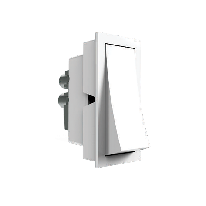 16A Switch Pritam 1way Moduler Curve (White)