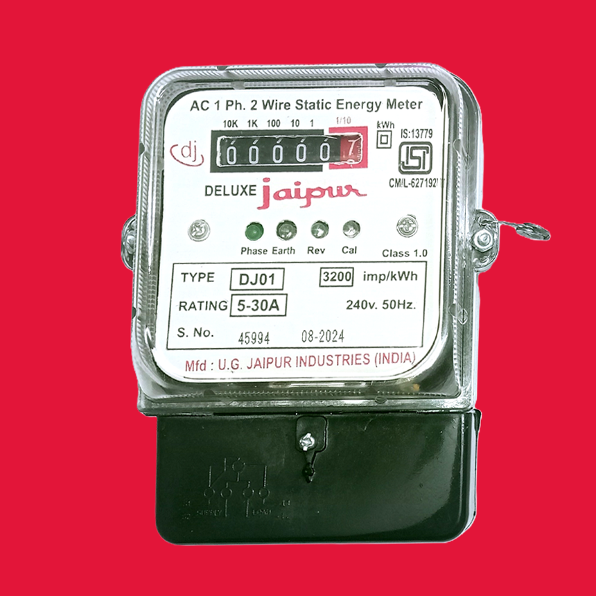 Sub Meter/Energy Meter/AC, JAIPUR 5-20A Single Phase, (Black)