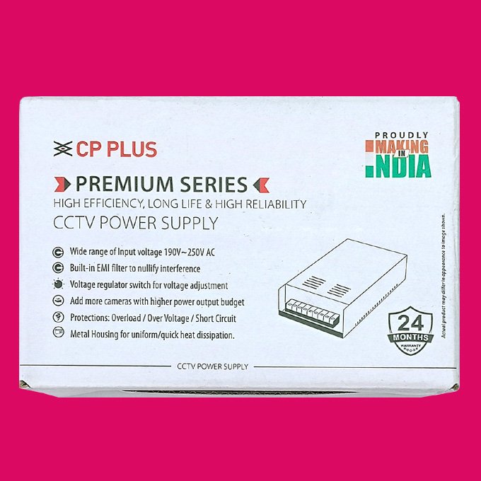 CP PLUS 5AMP POWER SUPPLY WITH TOUGH METAL BODY